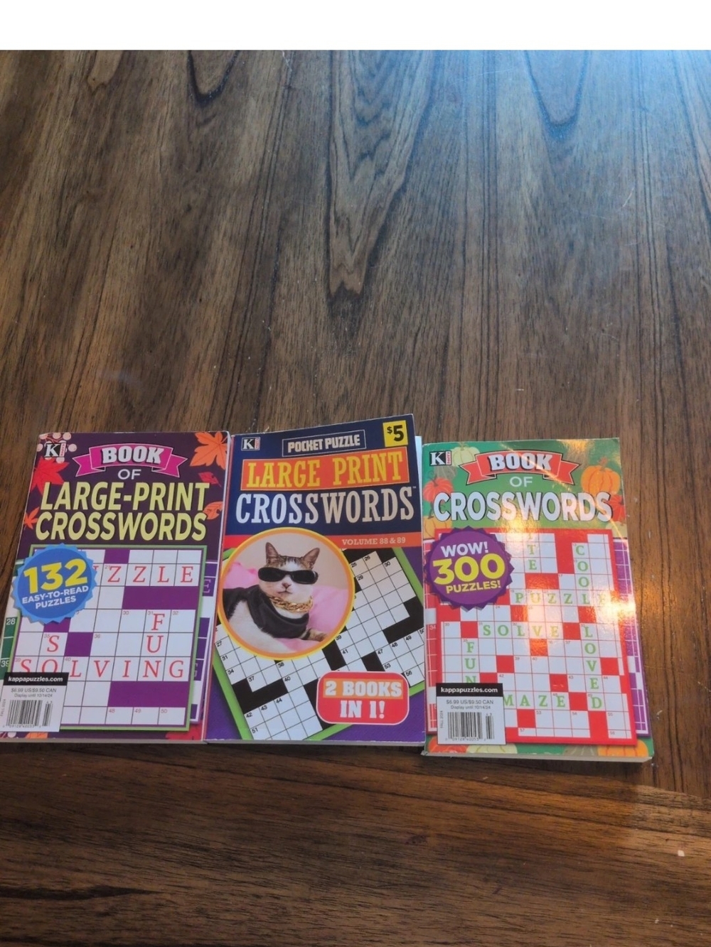 SET OF 3 BRAINTAINMENT POCKET PUZZLE LARGE PRINT CROSSWORDS